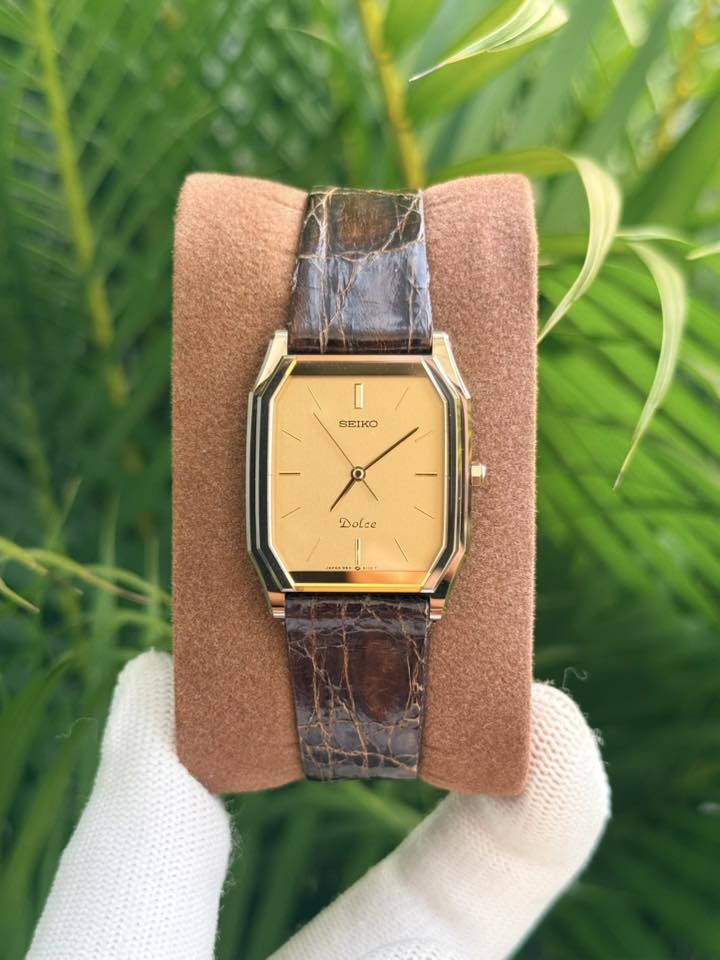 Vintage Seiko Dolce Tank quartz watch for sale