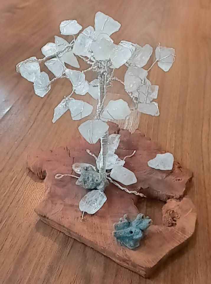 Arbre De Vie 7 Chakras En Cristal Naturel - 2 Pièces Avec Plante Améthyste, Décoration Feng Shui Pour Richesse, Bonheur & Santé