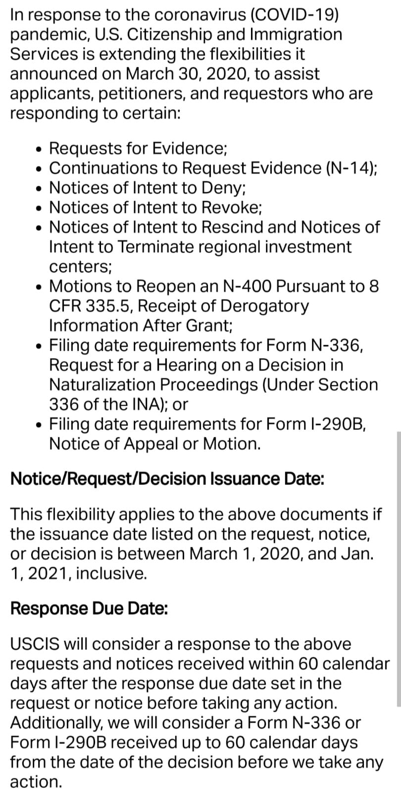 USCIS under COVID gives Extra... - Law Office of Timur Edib | Facebook