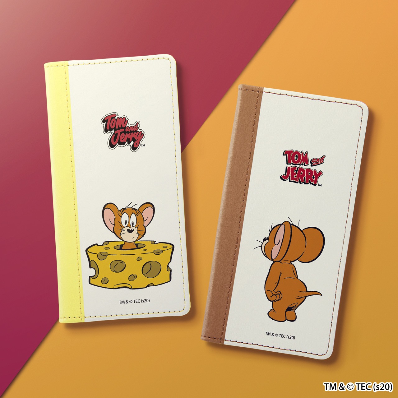 ジェリーの後ろ姿や表情がかわいいスマホケース🐭🧀 . 端末をしっかり