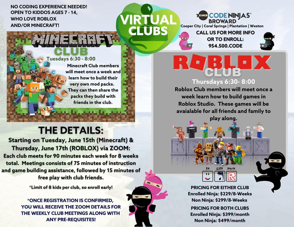 Code Ninjas - MINECRAFT and ROBLOX Virtual Clubs! Your... | Facebook