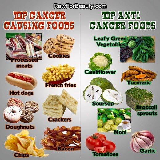 Cancer Society Top Cancer Causing Foods Vs Top Anti Cancer Foods Https Cancersocietyofamerica Org Facebook