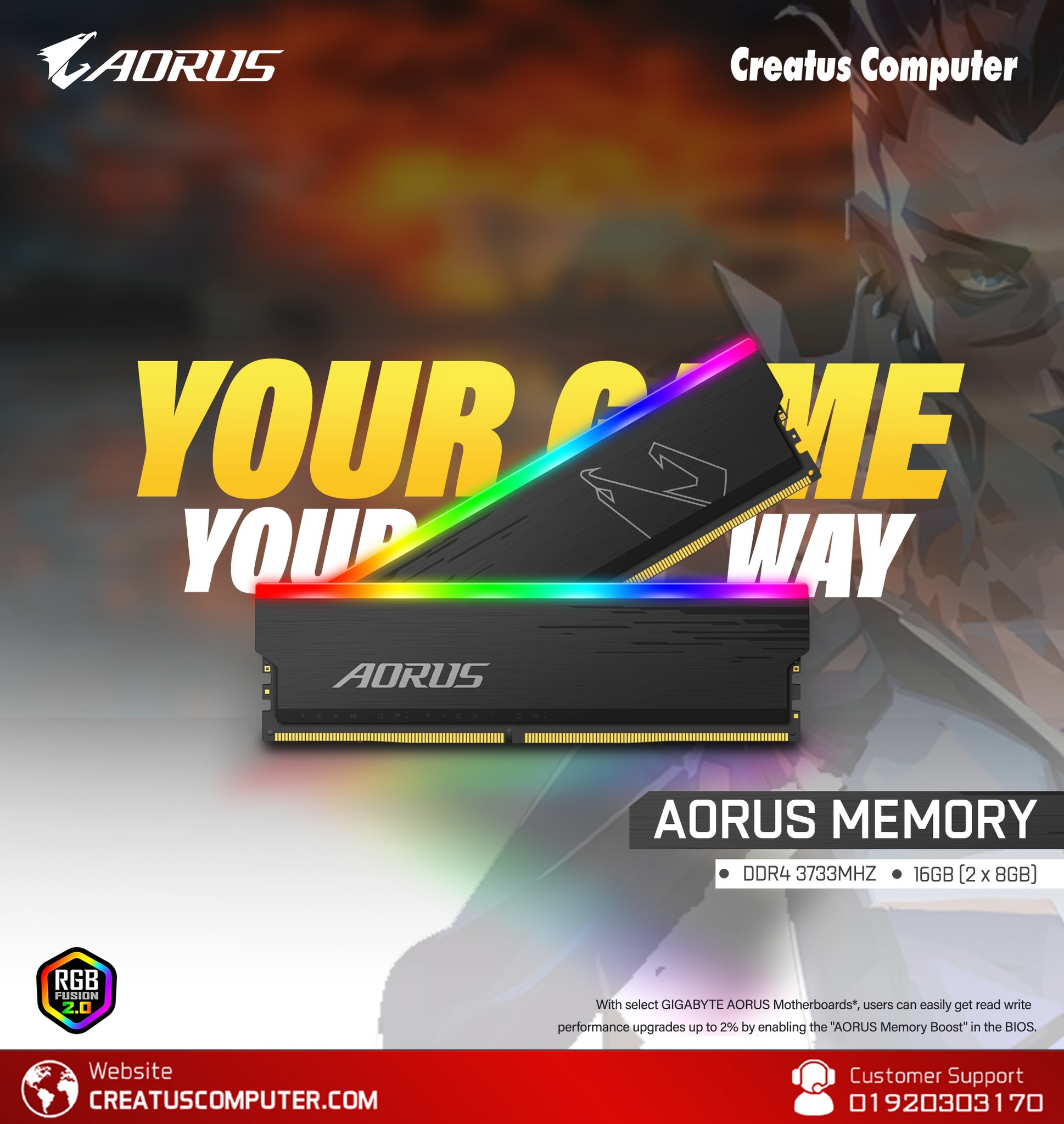Gigabyte Aorus Rgb 4400 Mhz Ddr4 AORUS RGB Memory DDR4 16GB (2x8GB 