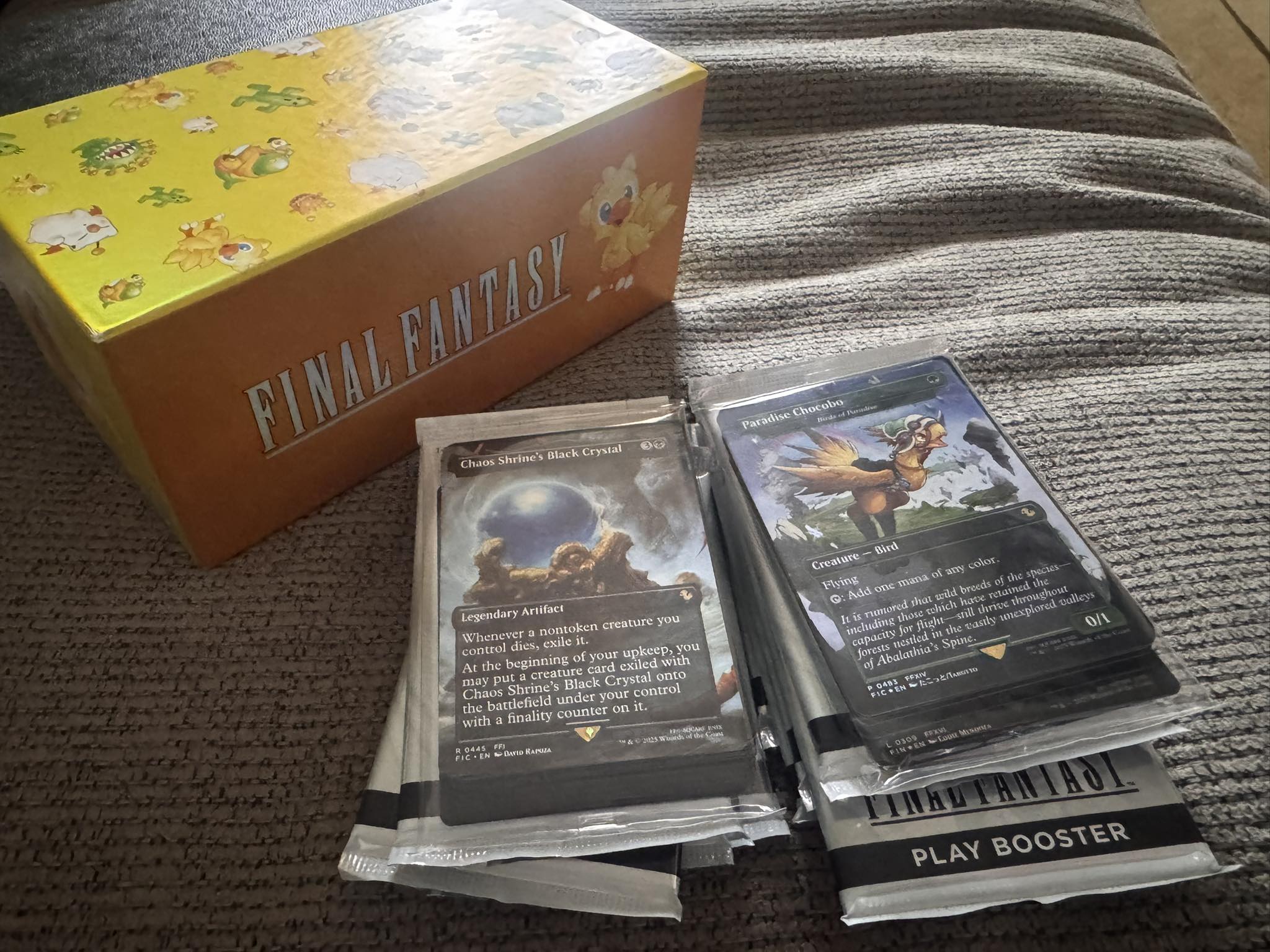 Chocobo Bundle Box contents with Tifa Lockhart card