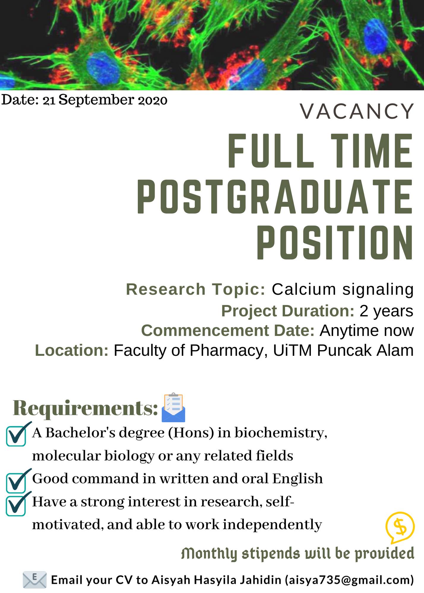 Vacancy Full Time Postgraduate Fakulti Farmasi Uitm Facebook