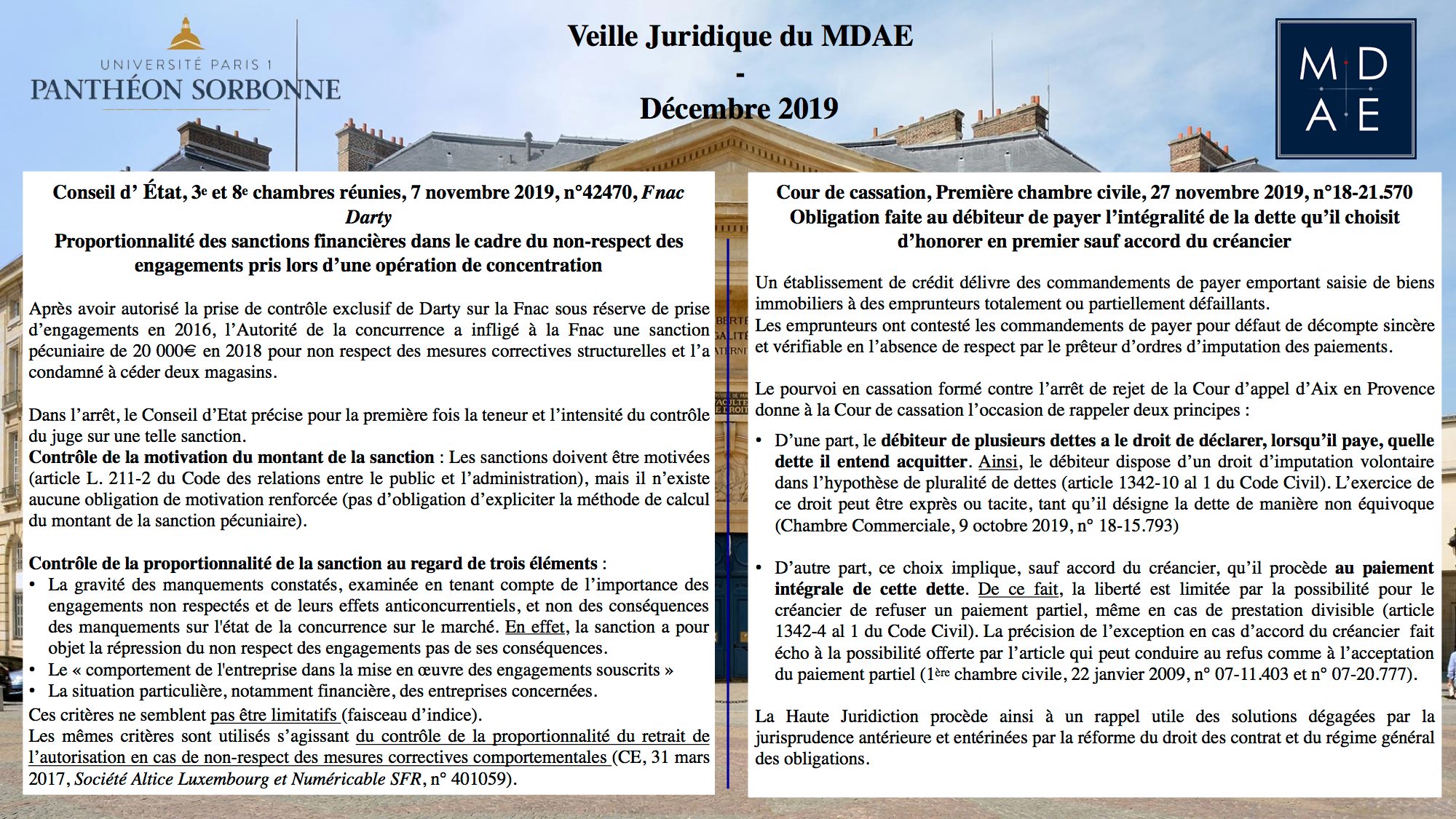 Magistère Droit des Activités Economiques (MDAE) | Paris
