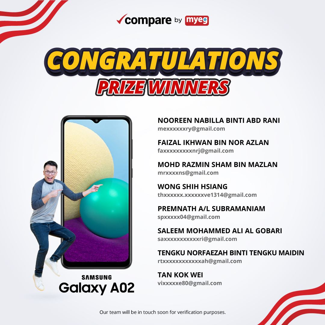 Compare by MYEG - Congratulations to all mini prize... | Facebook