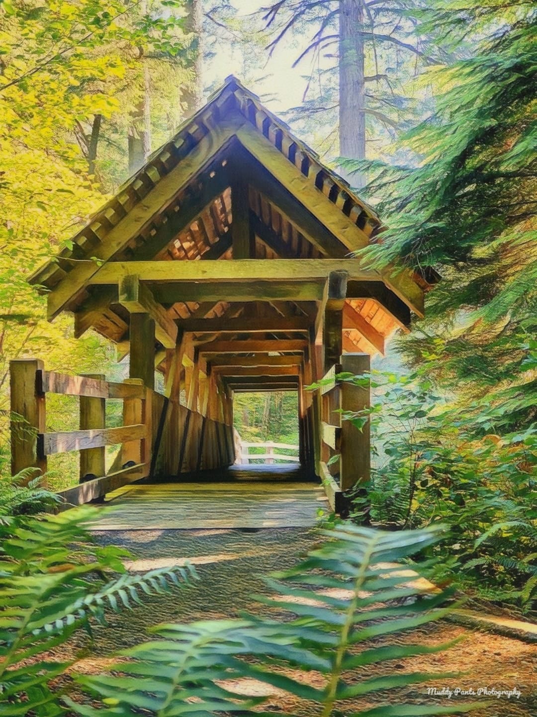 緑　ファーラー（FALLER） 歩道橋　Covered footbrigde Covered footbridge at Silver Falls State Park in Oregon