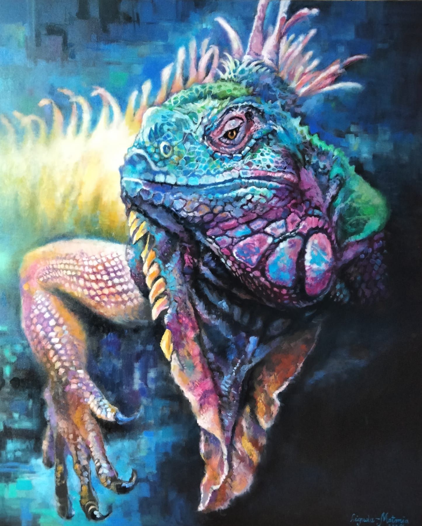 Iguana 100x80 cm Oil on canvas 🙂