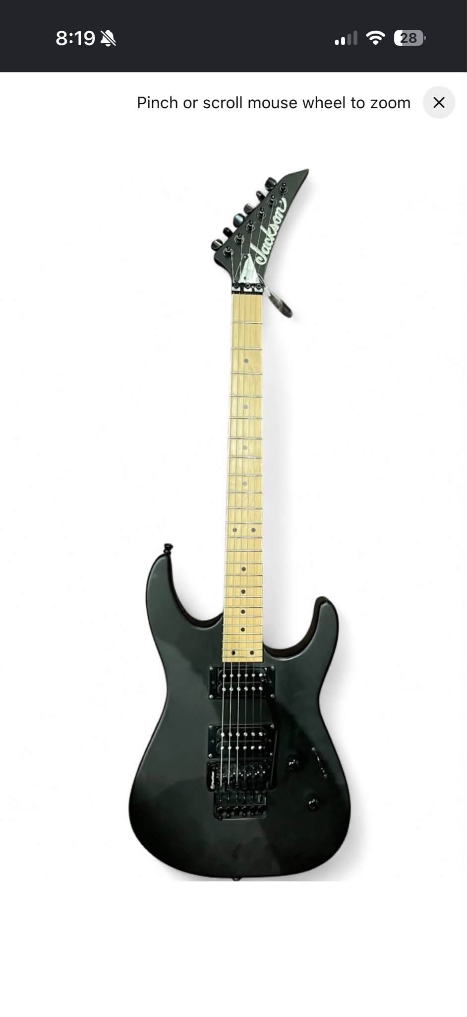 Jackson SL3R Soloist guitar with reverse headstock and mirror finish