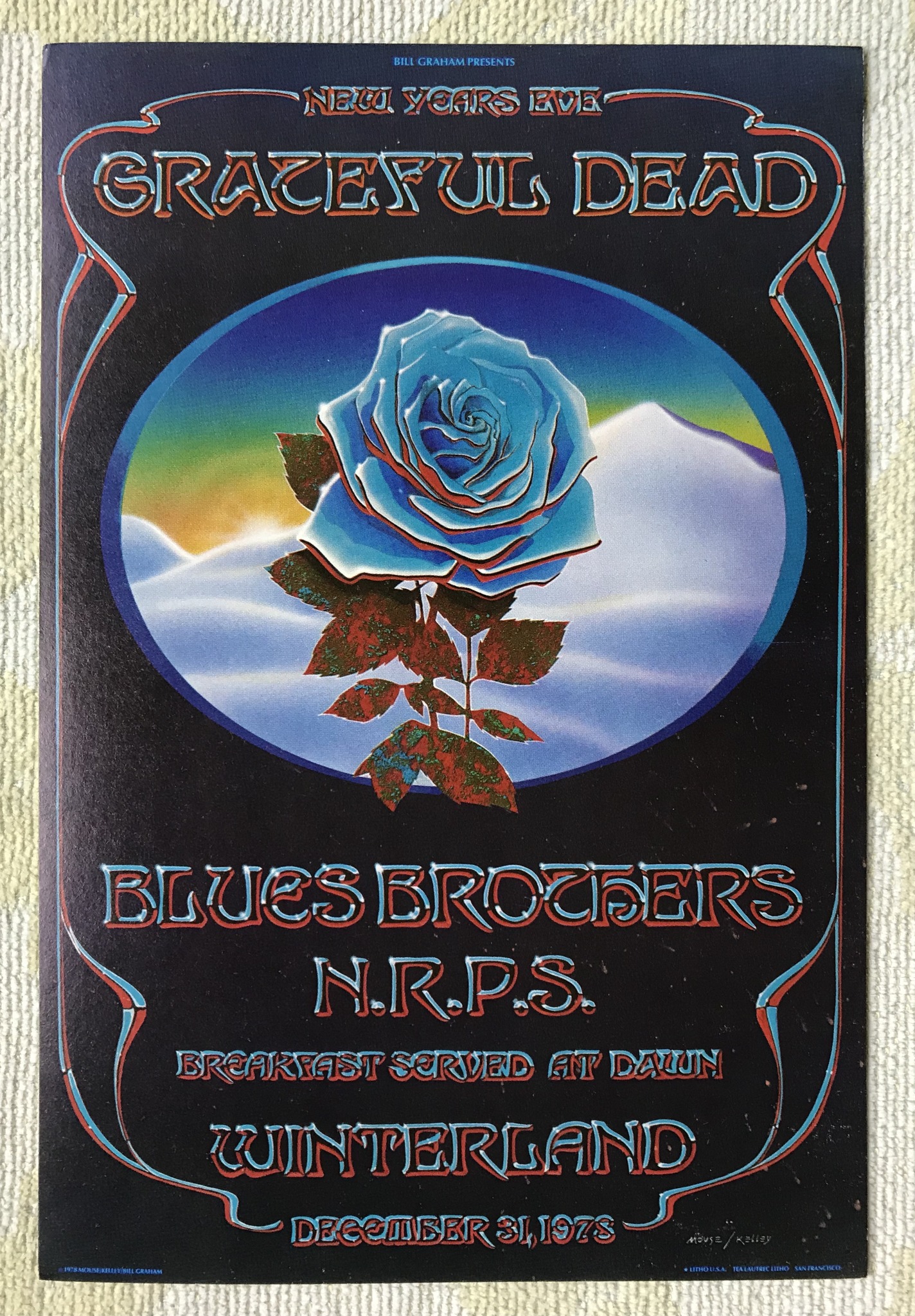 New Year's Eve poster from 1988 concert | Oakland, CA