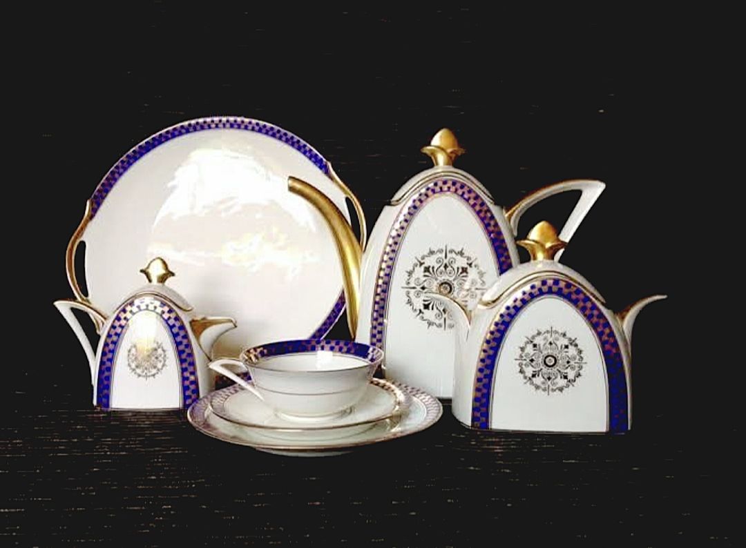 Art Deco coffee and tea set by Jean Boyer, Limoges, France