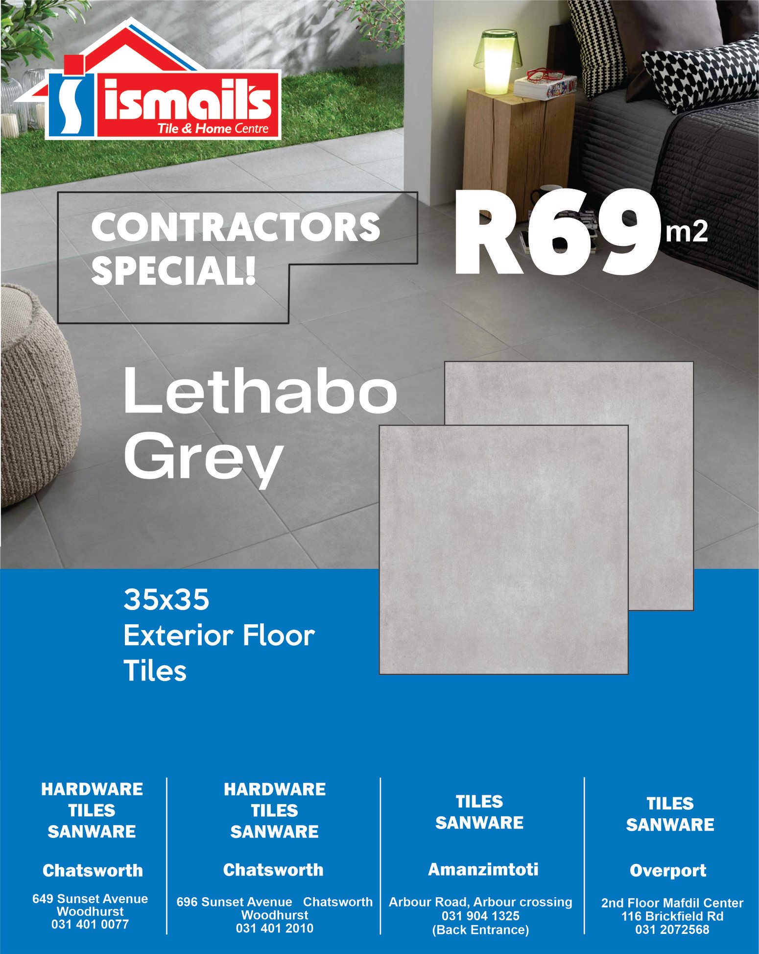 Ismail's - CONTRACTORS SPECIAL! New Lethabo Grey tiles... | Facebook