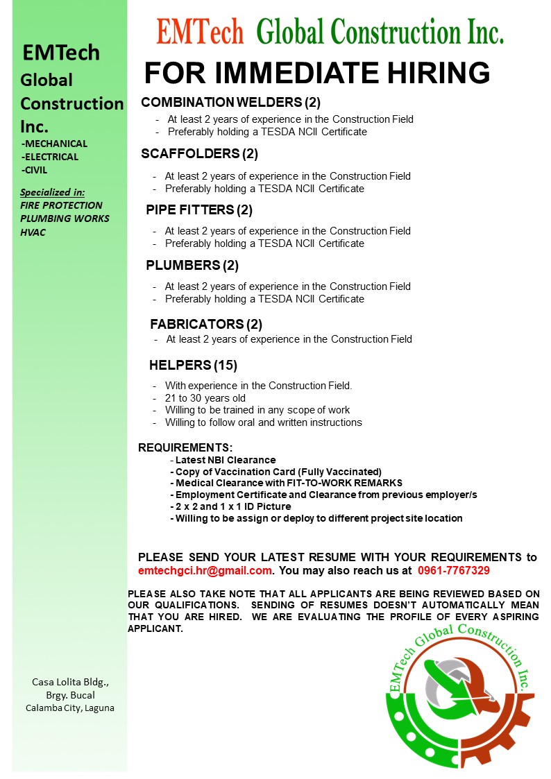 EMTech Global Construction Inc | Calamba