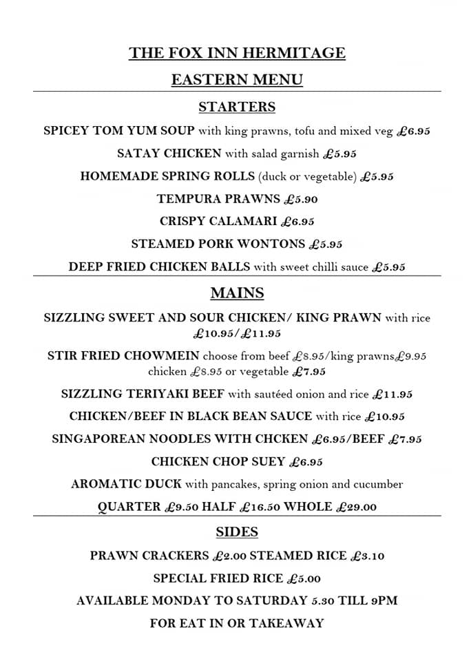The Fox Inn - Introducing our new look menu!! Take a look...