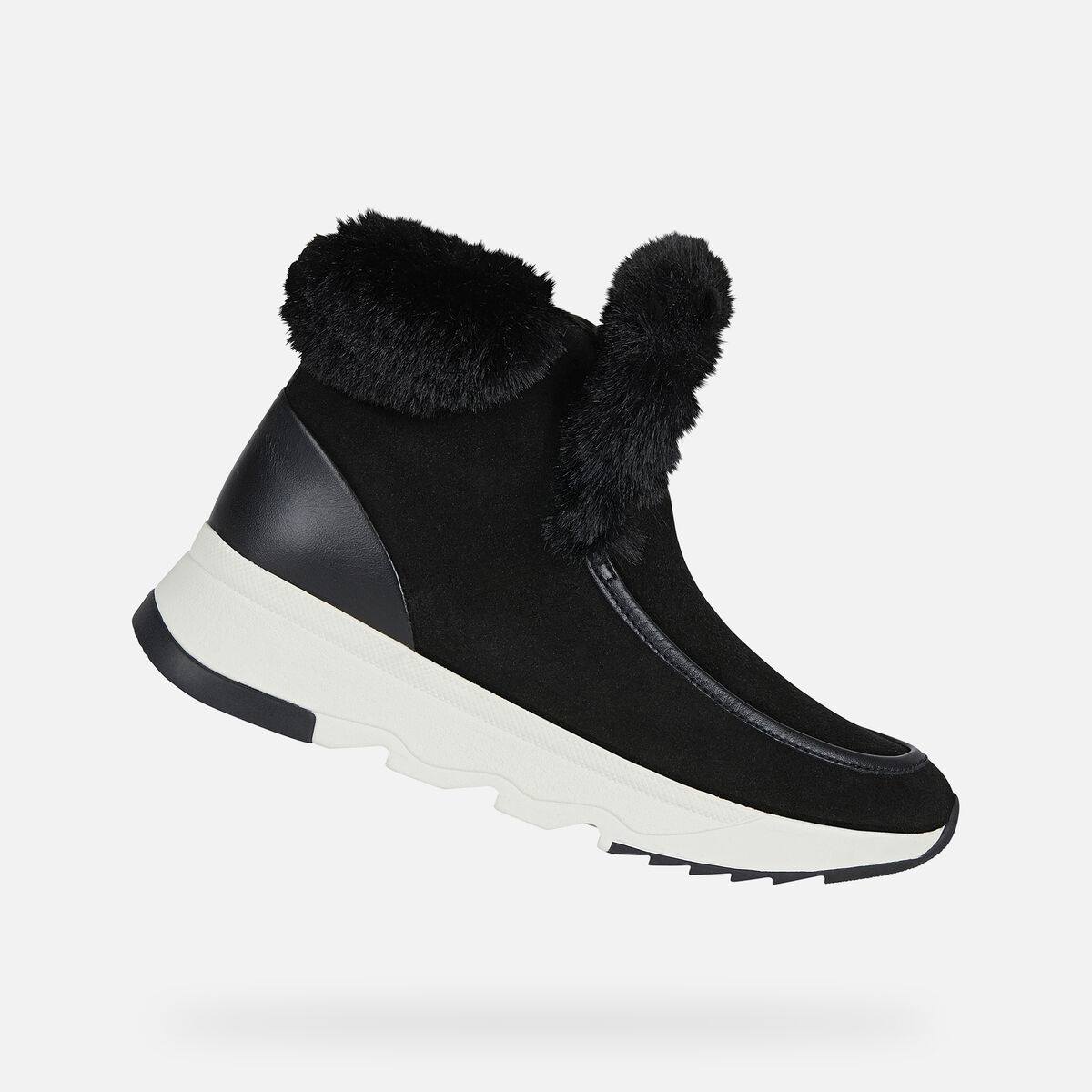 Geox D Falena B ABX A Ankle Boots Black D1348 - &Borovo