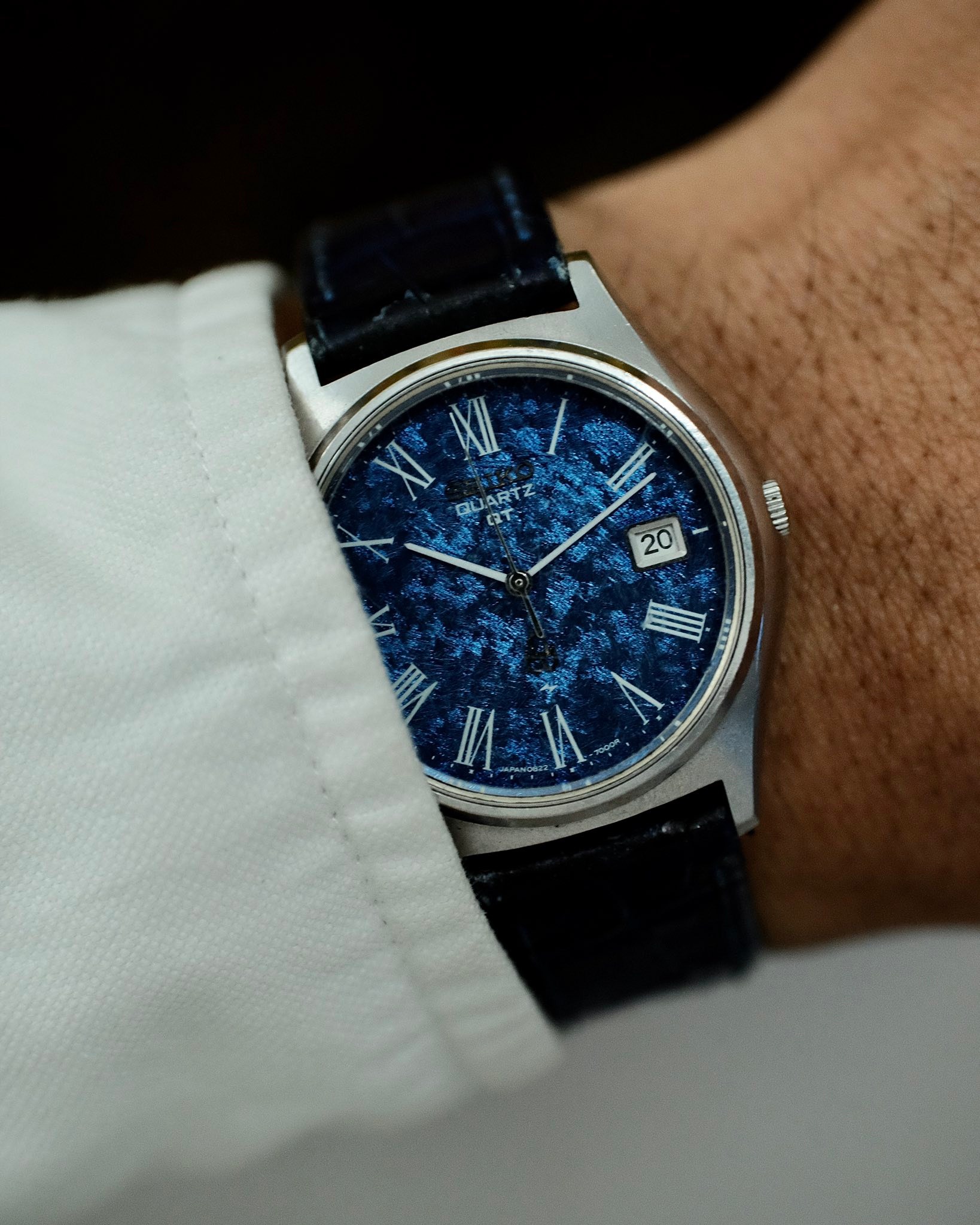 Seiko QT Blue Navy Snowflake Dial watch