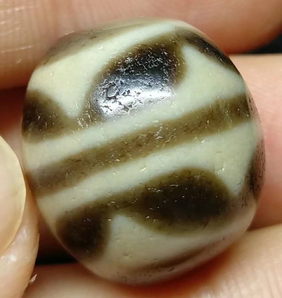 至纯)虎牙达洛天珠，尺寸20*17.5 虎牙天珠以威势闻名，小孩的百日关