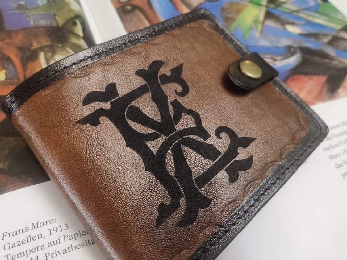Leather Initial - 🛒📨🎁 Ръчно изработен кожен портфейл с...