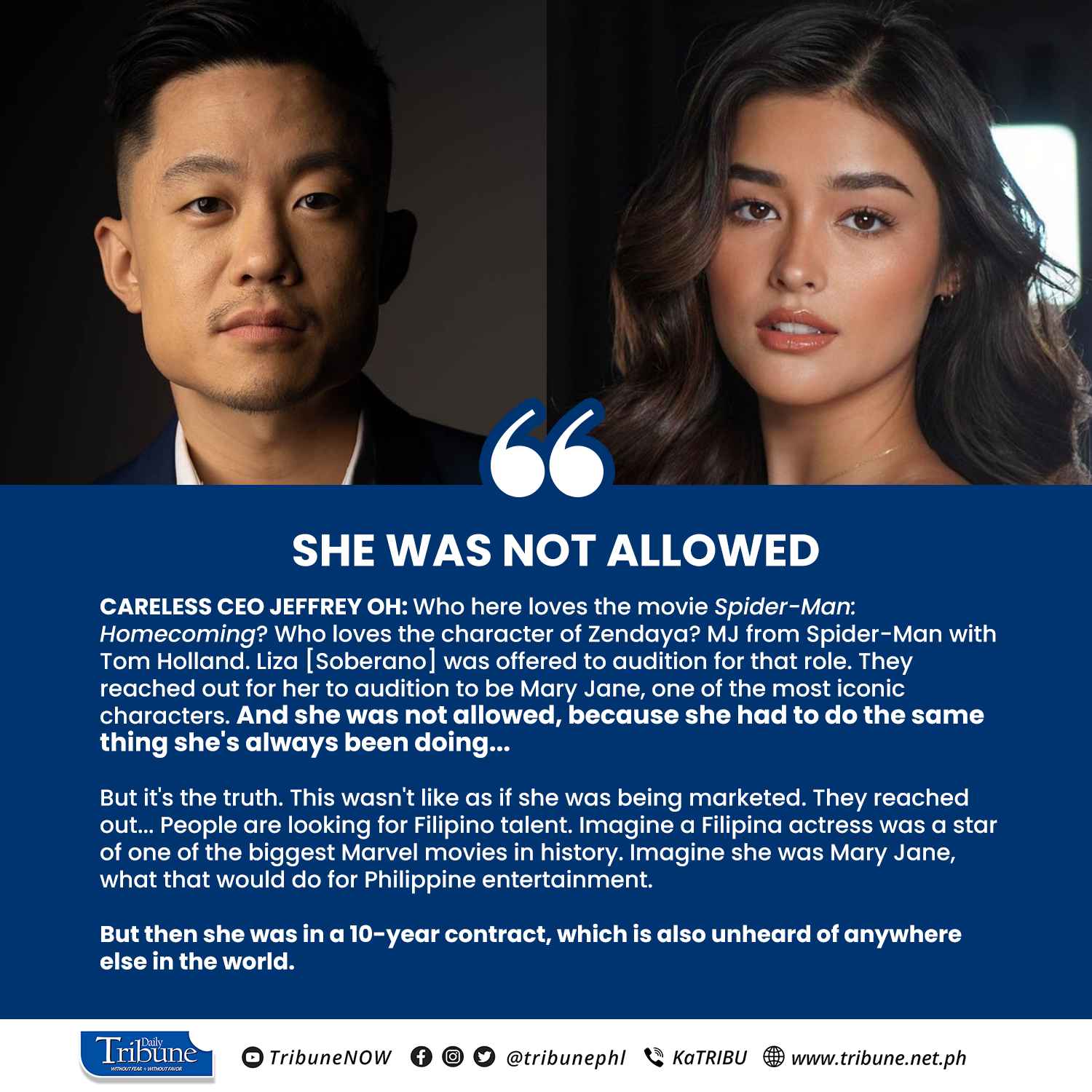 Daily Tribune - WAIT -- LIZA SOBERANO COULD'VE BEEN MJ IN 'SPIDER-MAN ...