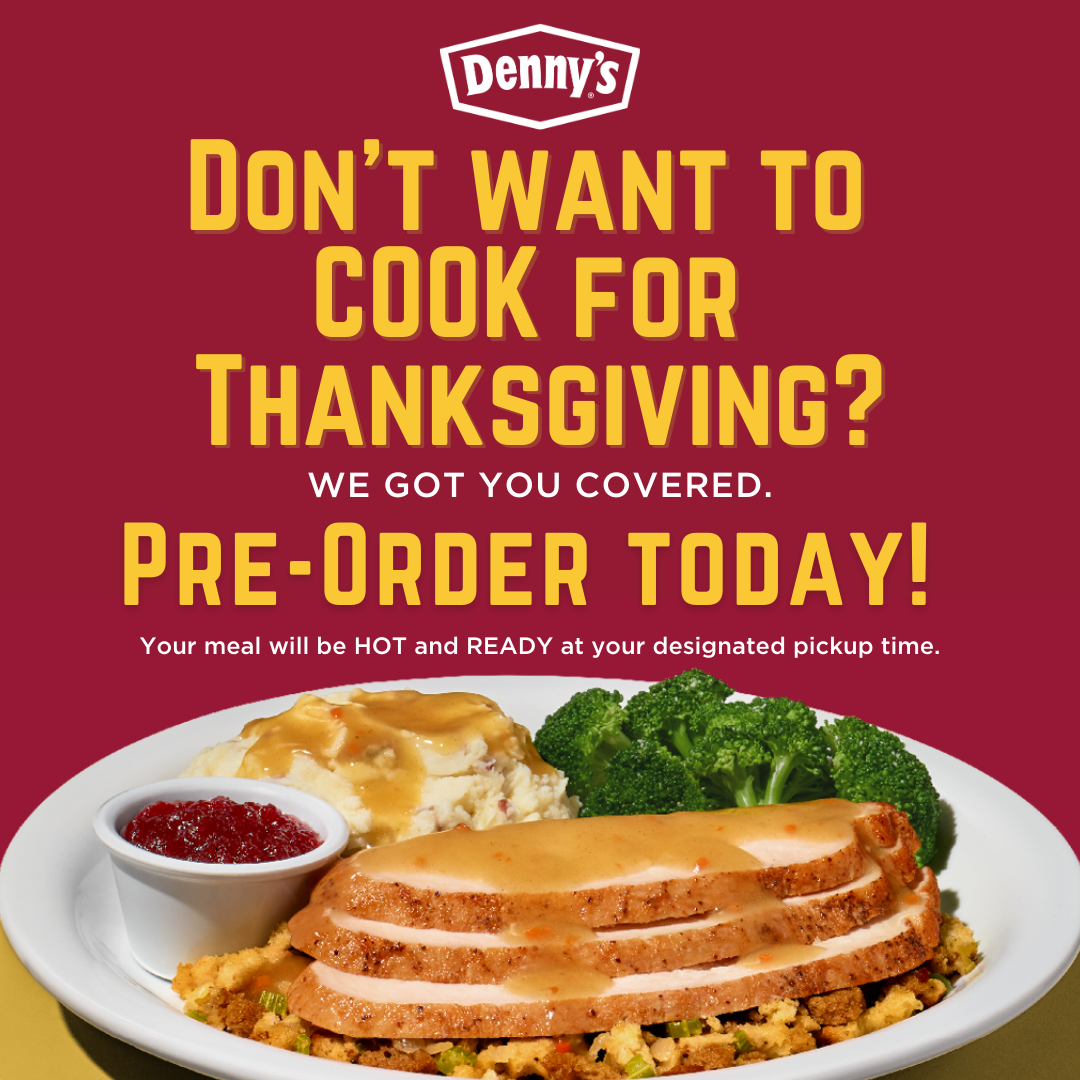 denny's - turkey and dressing dinner Can't mess up Thanksgiving if you order it! is open 24/7, including holidays, so order your & Dinner Pack receive your turkey, stuffing, gravy, and more, cooked Dinner review Color:Blue Multi After Six Midnight Navy Style:26704B