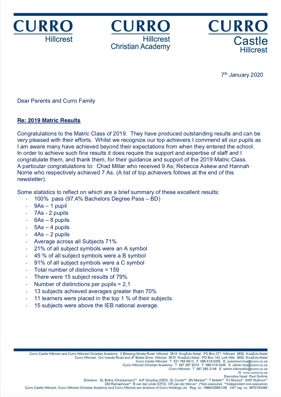 Curro Hillcrest - Congratulations to the Matric Class of... | Facebook