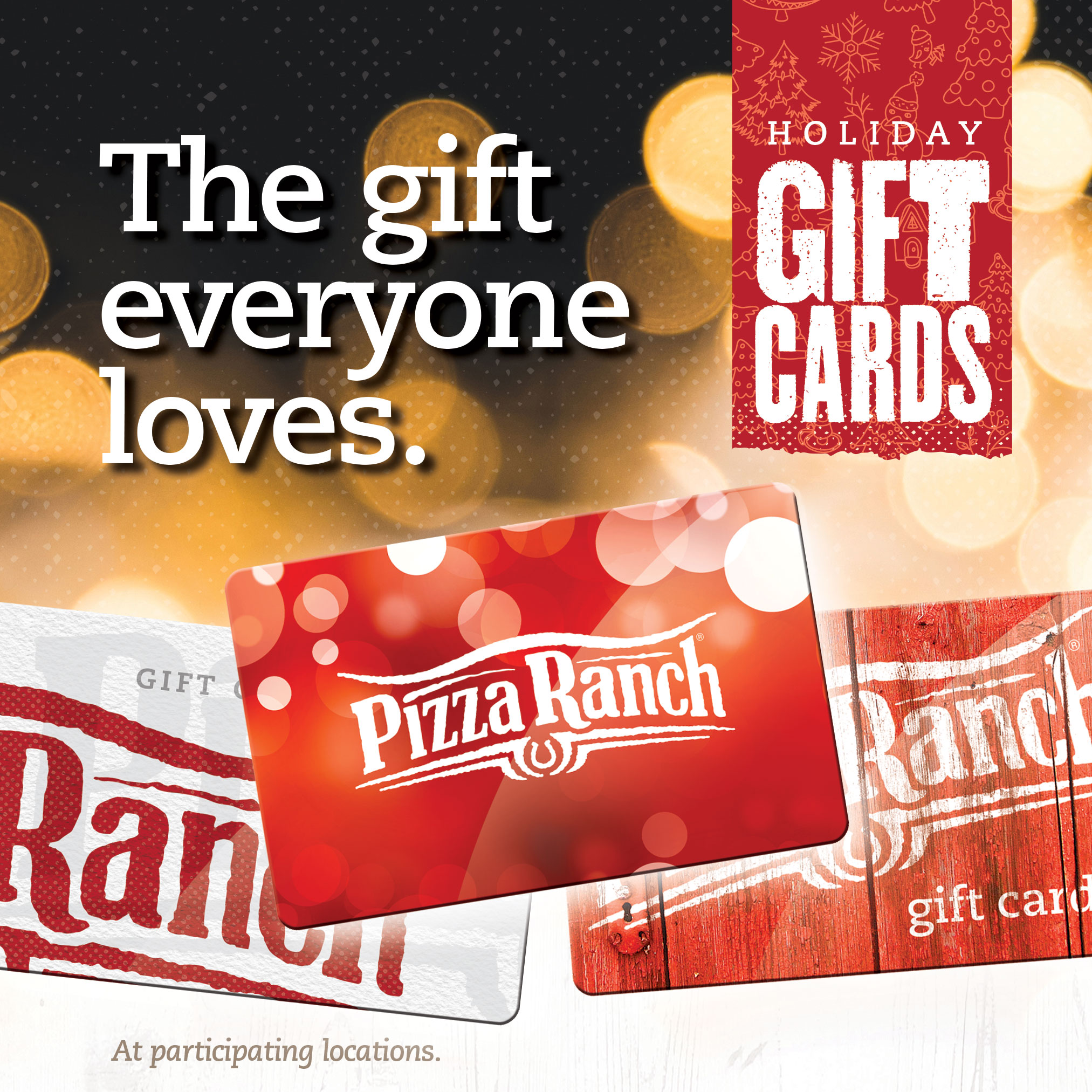 Pizza Ranch - 'Tis the season for Pizza Ranch Gift Cards! Visit Pizza ...