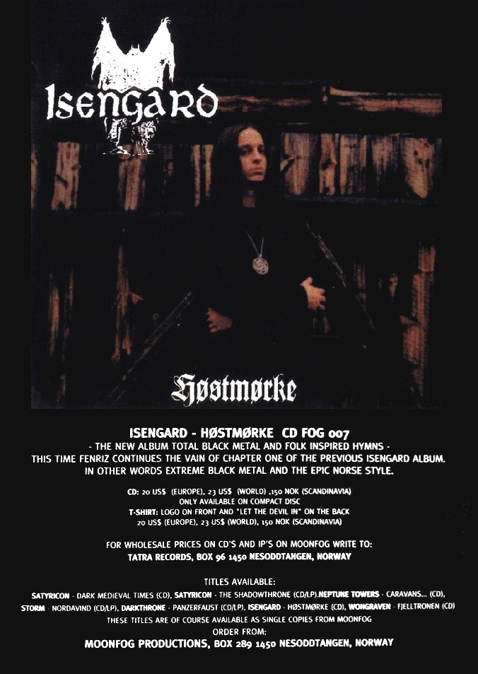 July 3rd, 1995 The second ISENGARD album, 