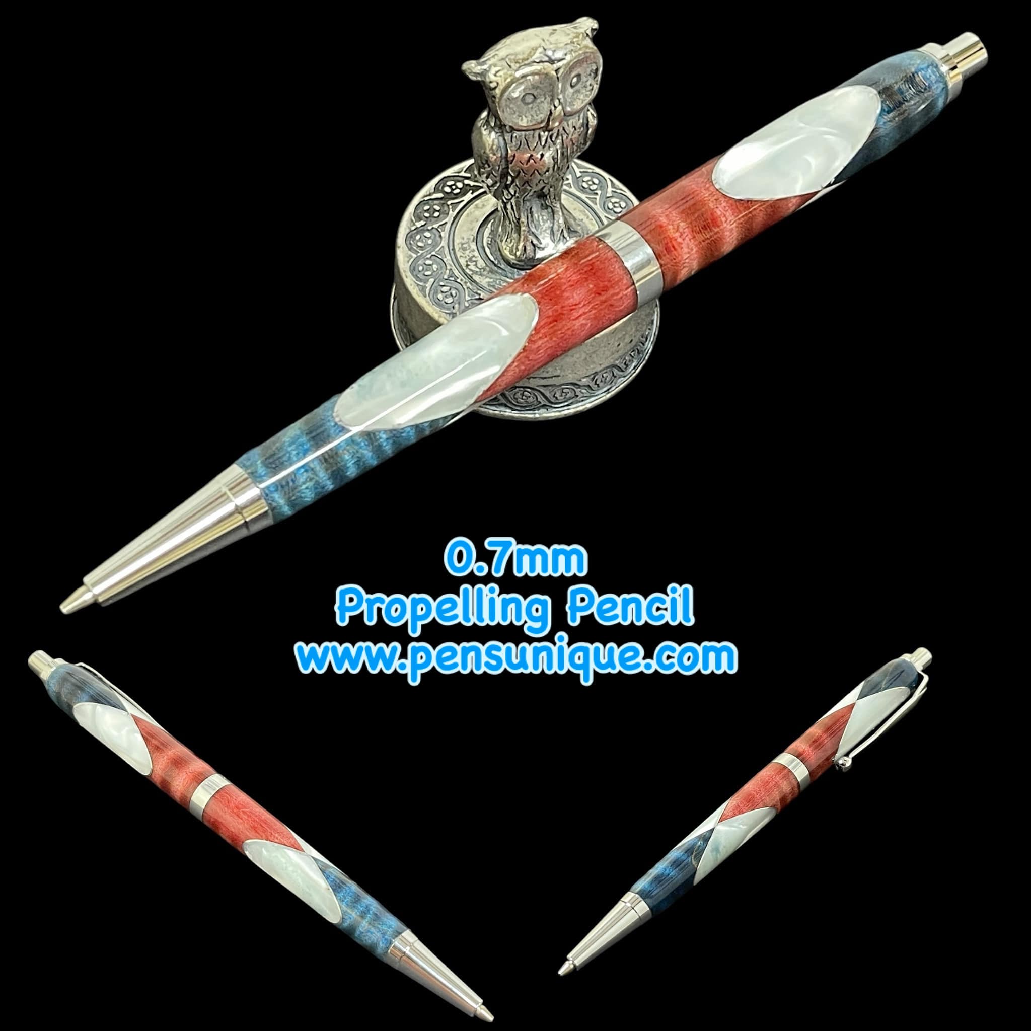 Mosley London silver propelling pencil with unicorn seal