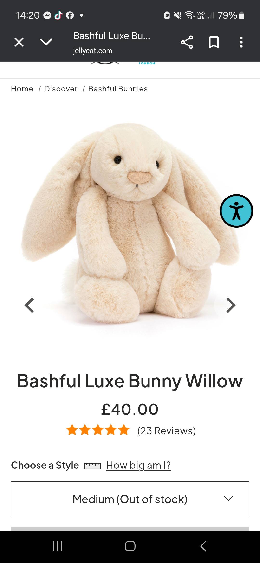 Jellycat Bashful Bunny price increase to £40