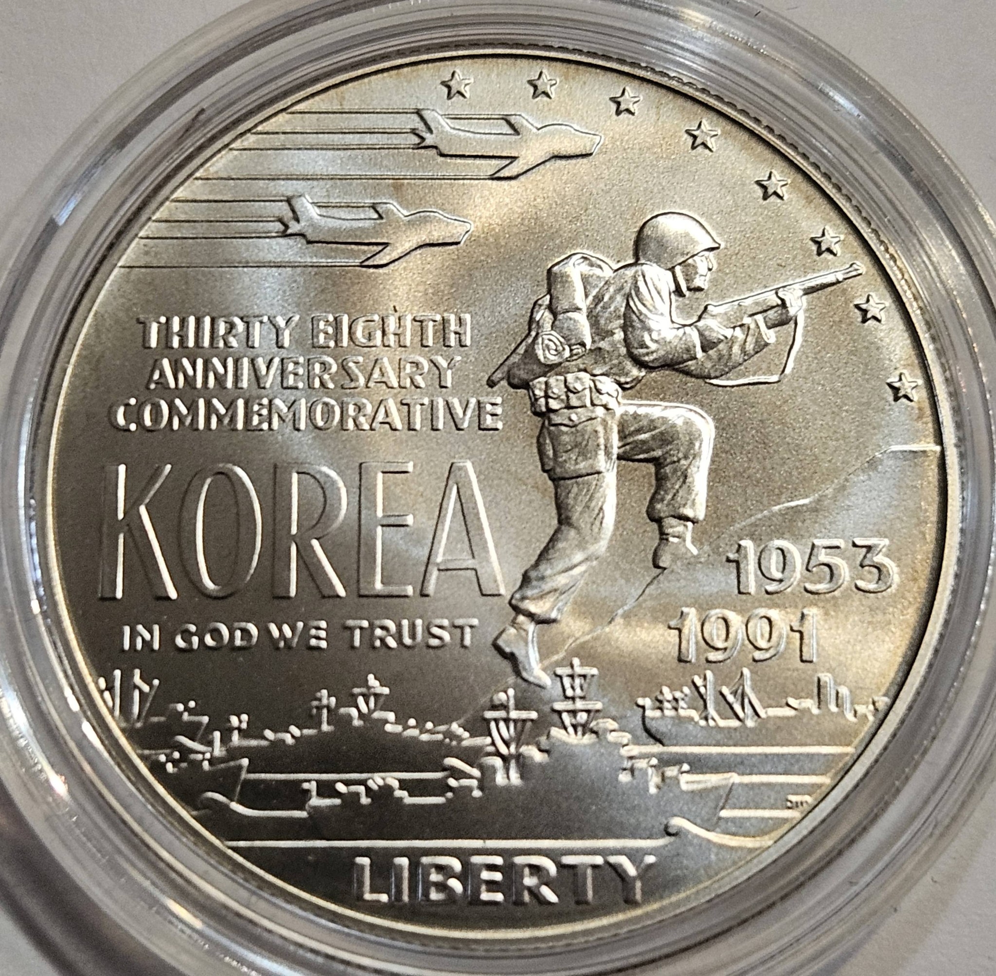 BIN * 1991 Korean War Silver Dollar * 90% Silver * BIN 55