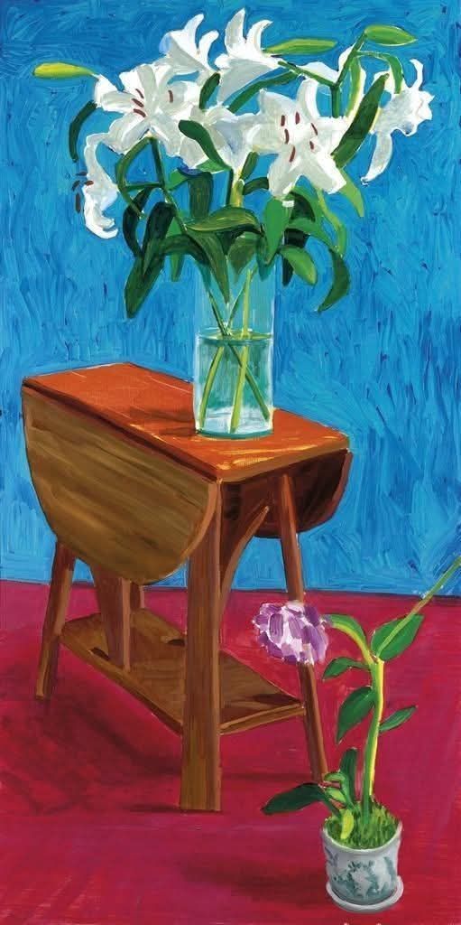 David Hockney (British Artist) Amaryllis in Vase 1984