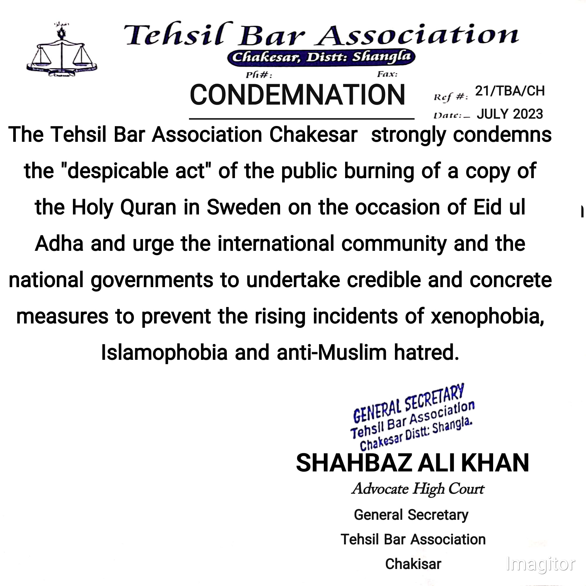 Tehsil Bar Association Chakesar