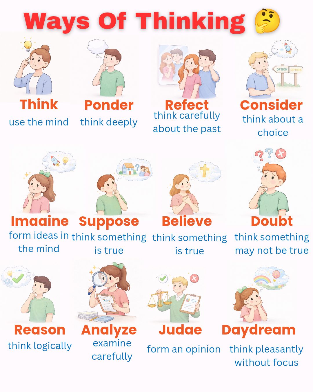 Learnwith - Daily English Vocabulary: Ways of Thinking🤔 . . # ...