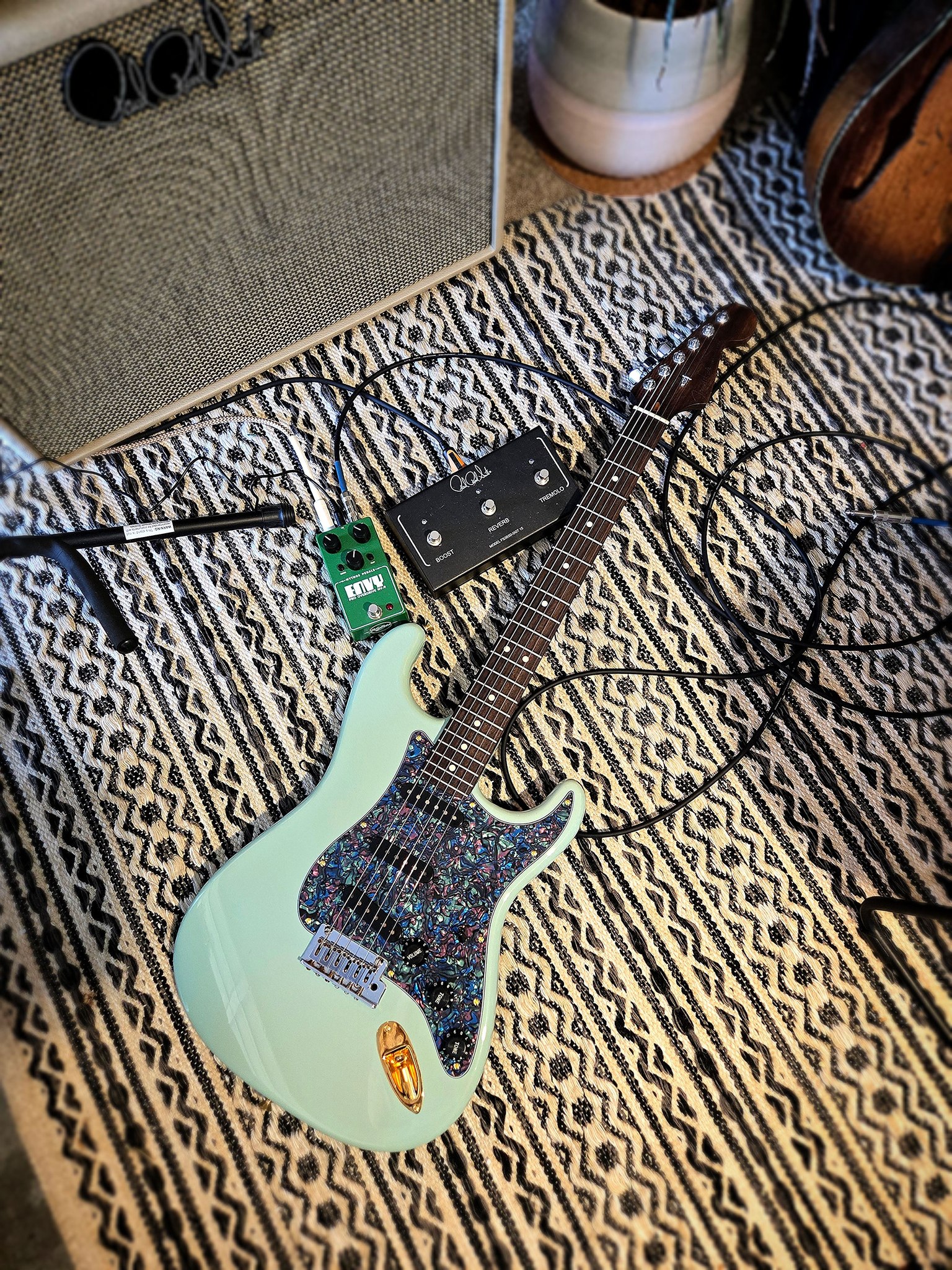 Fender stratocaster with solid rosewood neck