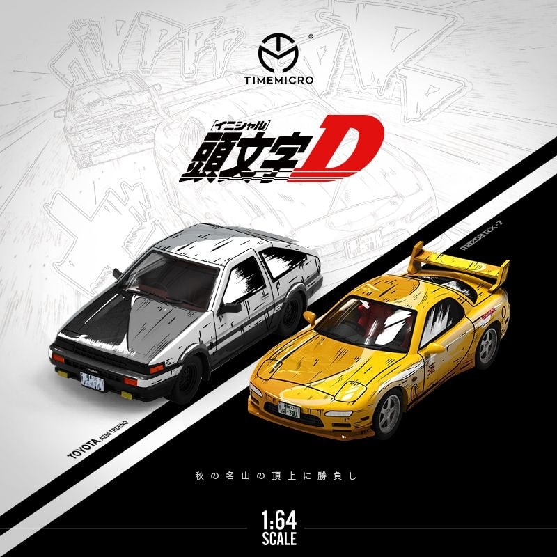 1:64 TIMEMICRO Initial-D AE86 / Rx7 Comic version Material