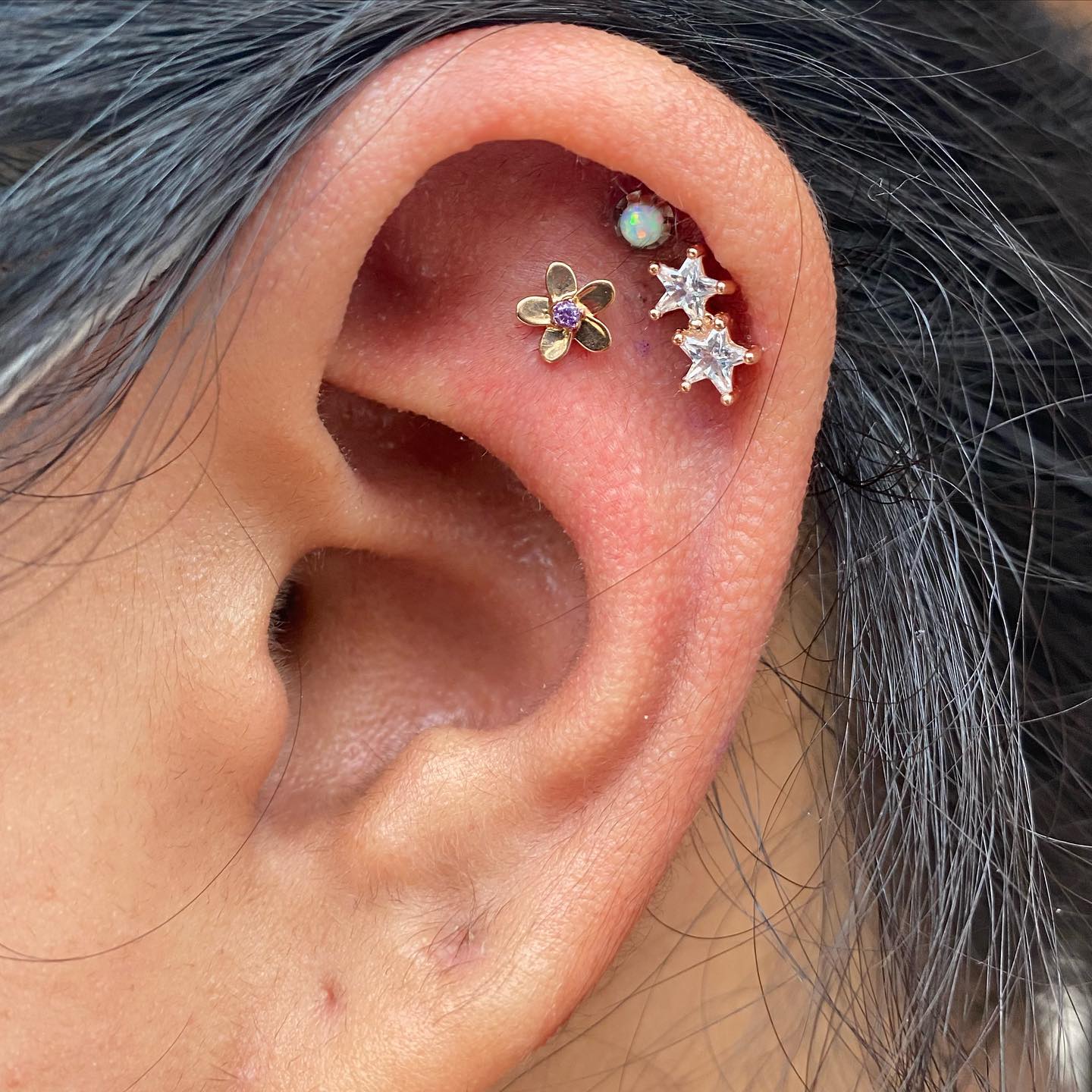 Piercing - Plumeria by @anatometalinc for this fresh flat 
