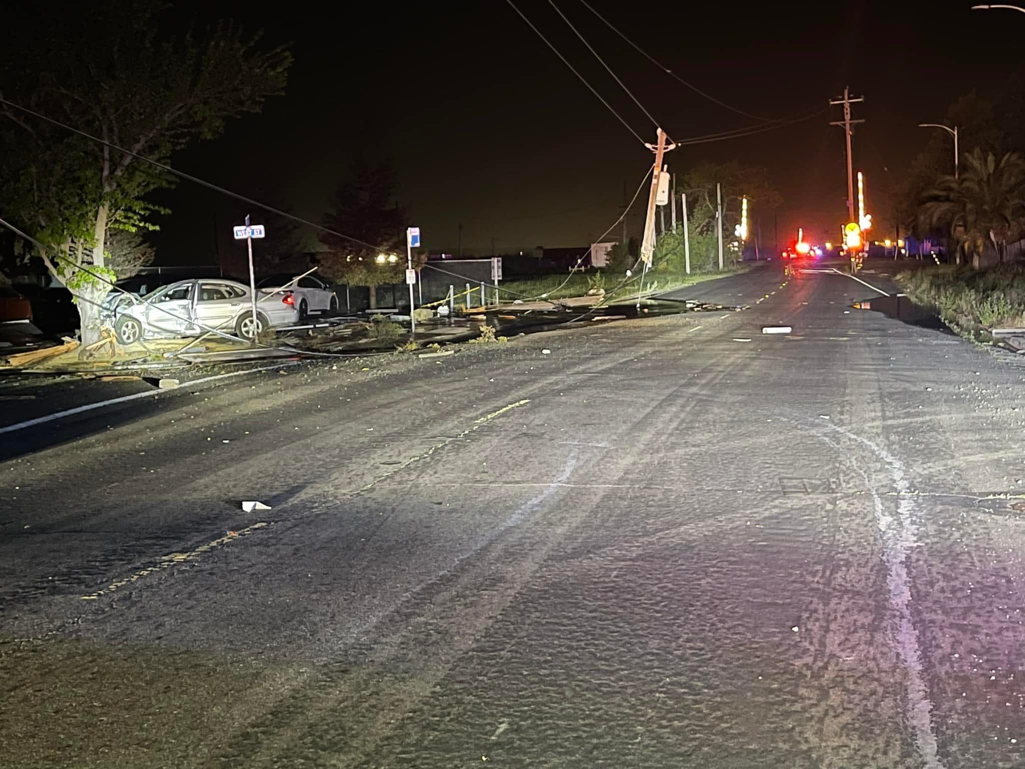 Suisun - **Update** Roadway is open, power and water service has been ...