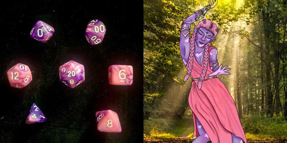 Paladin 'Tiefling's Kiss' Dice Set - 8 Red & Purple Pearl D6 Dice For RPG & Tabletop Games