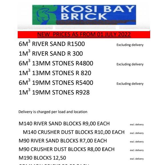 KOSI - Presenting to you KOSI BAY BRICK , We are located at Road P522 ...