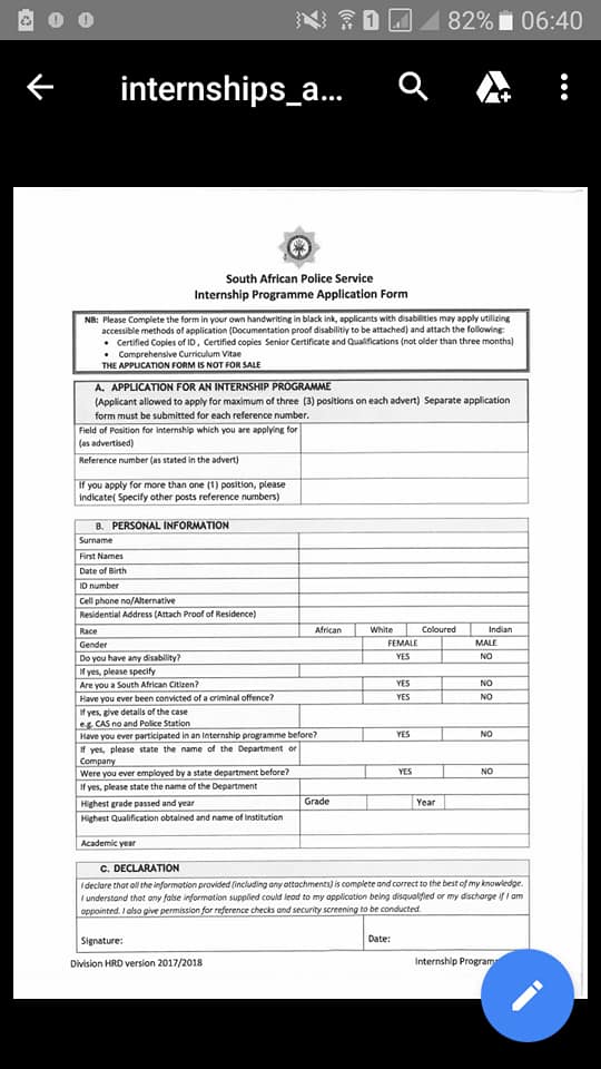 Saps 2017 Intakes Tshwane