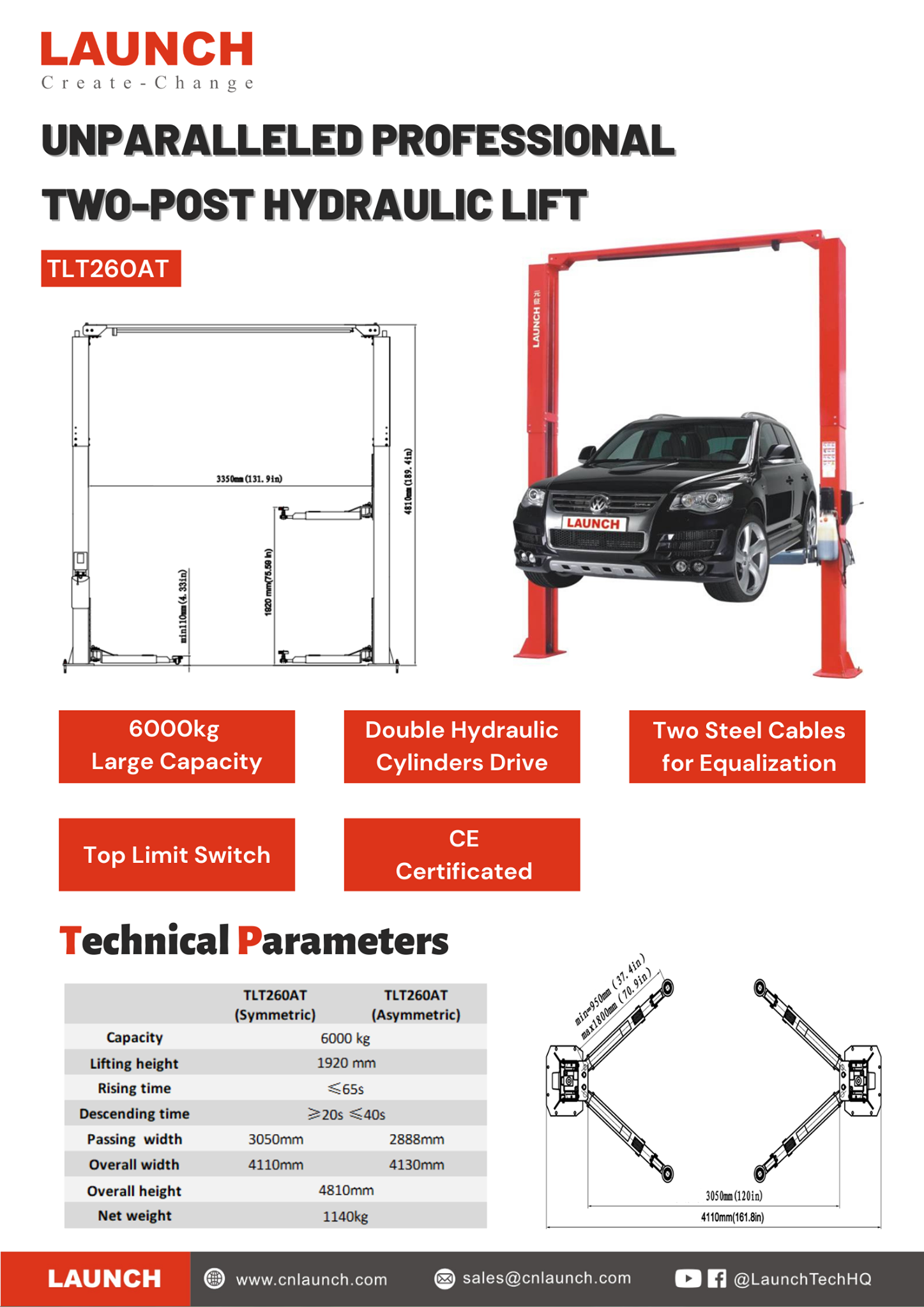 New released two-post lift -... - Launch Tech Co.,Ltd