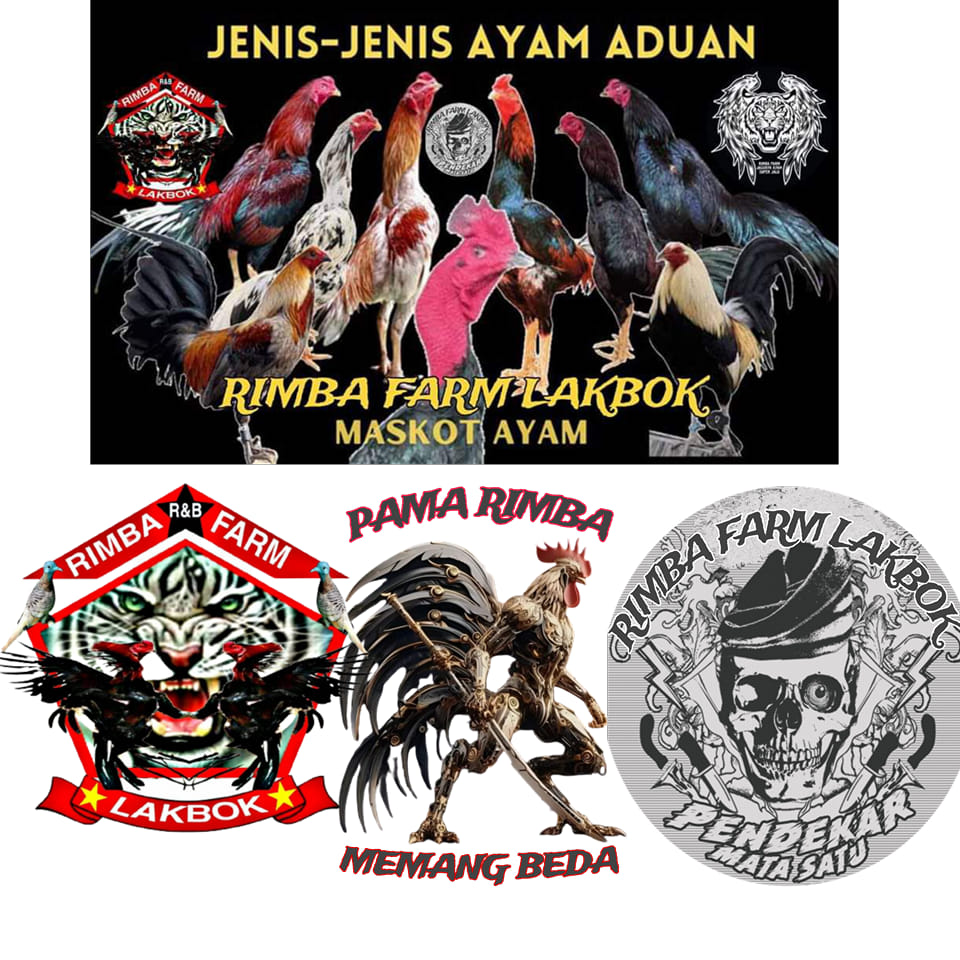 Jenis-jenis Ayam aduan dan Entok RIMBA FARM LAKBOK Maskot Ayam dan Entok.