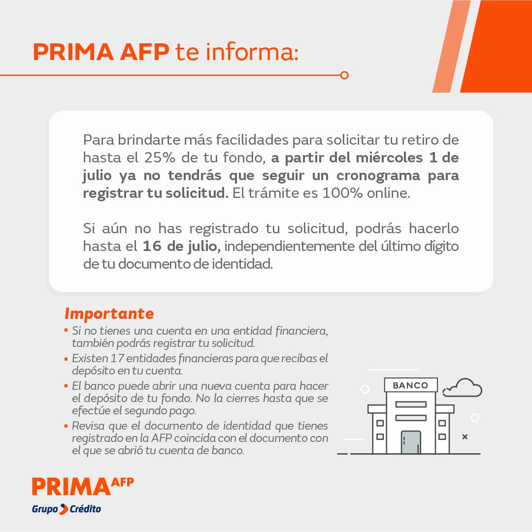 Prima AFP - Del 1 al 16 de julio podrás registrar tu solicitud de ...