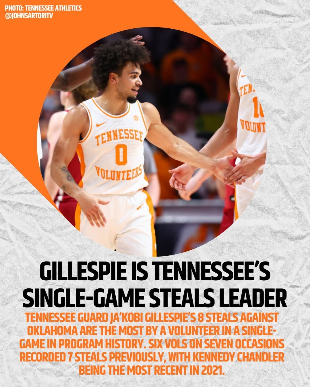 Ja'Kobi Gillespie becomes the first Tennessee player to ever