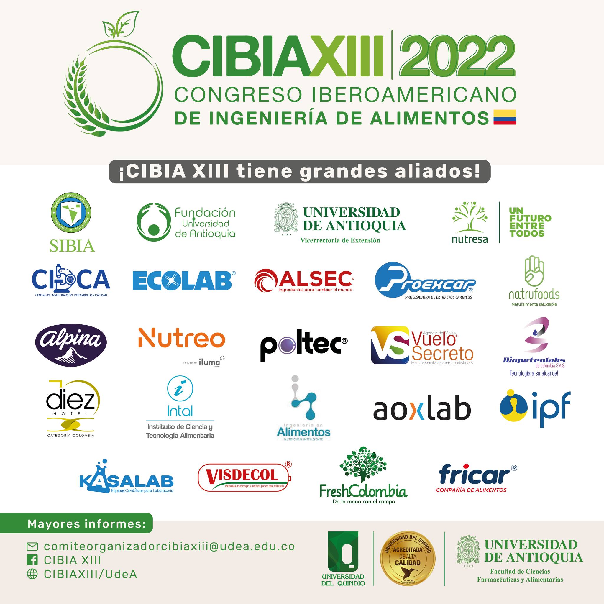 CIBIA XIII. Congreso Iberoamericano de Ingeniería de Alimentos