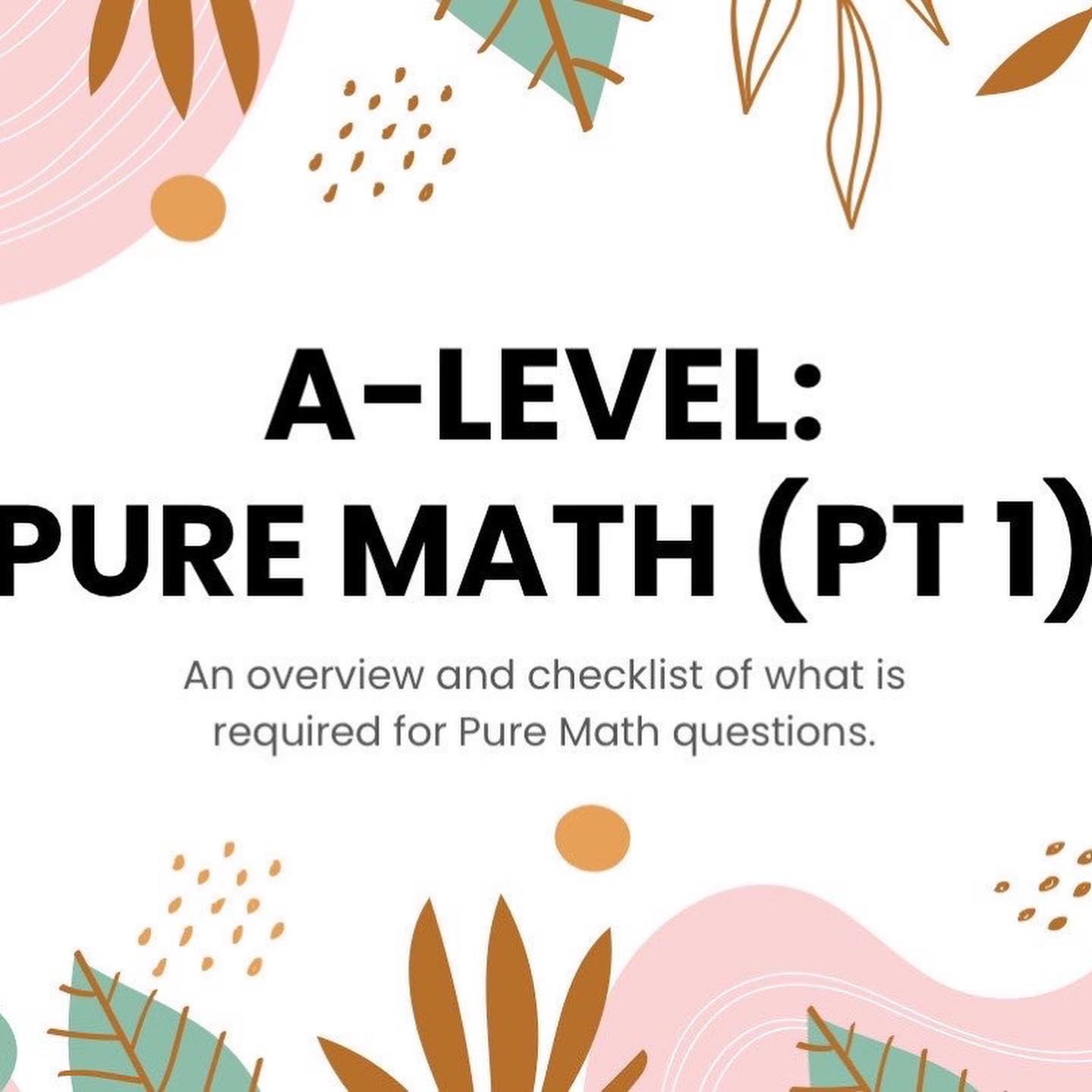 Teachmesg - Here’s Part 1 of our A-Level Pure Math tips. | Facebook