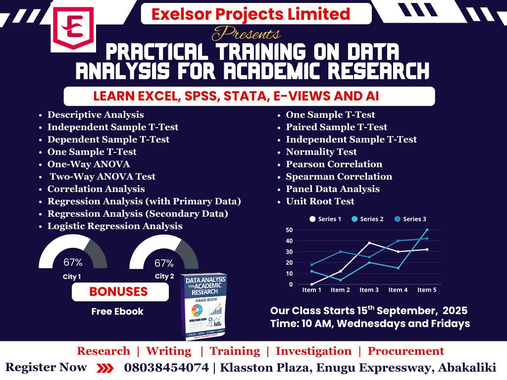 PRACTICAL TRAINING ON DATA ANALYSIS FOR ACADEMIC RESEARCH (BATCH 2)