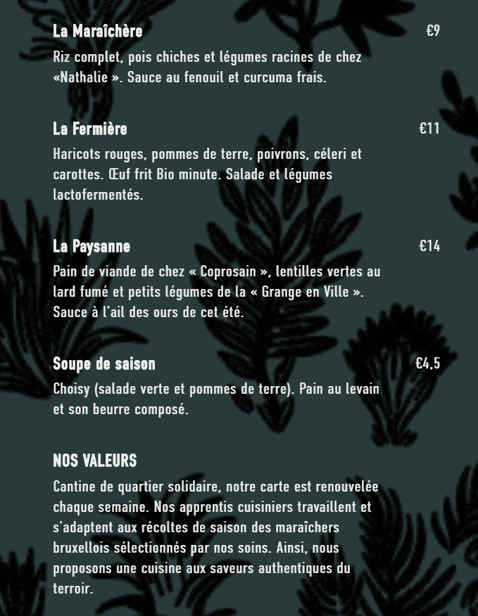 [MENU] Voici le nouveau menu de la... - Refresh Brussels