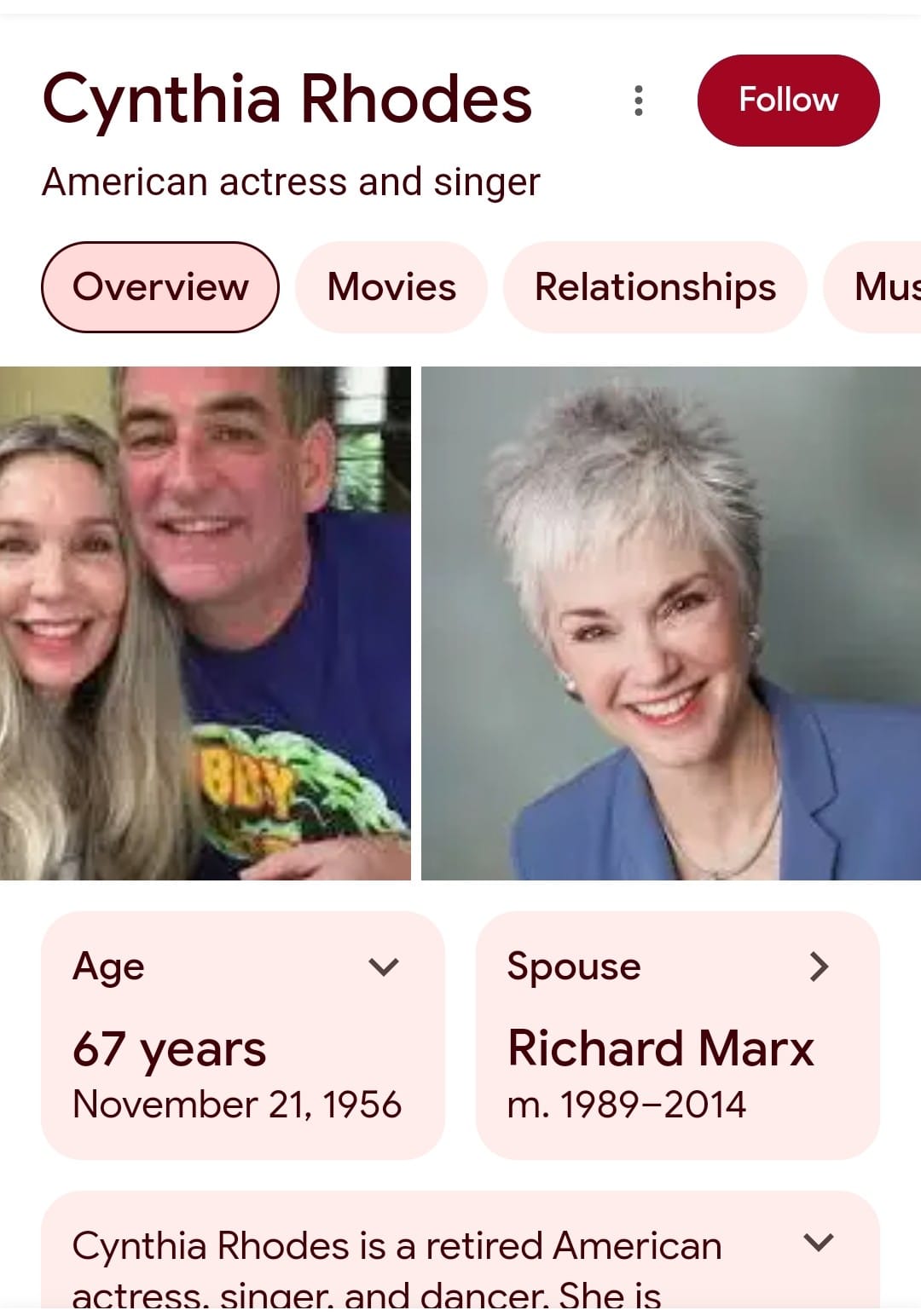 How Old Is Cynthia Rhodes